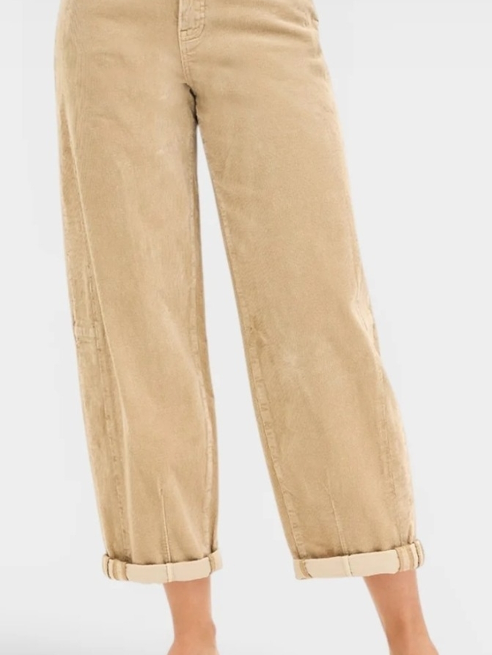 Risen Corduroy Barrel Pants in Light Tan